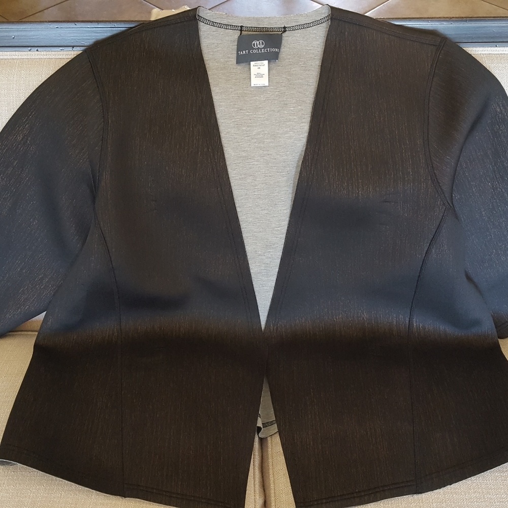 Black with orange/gold blazer